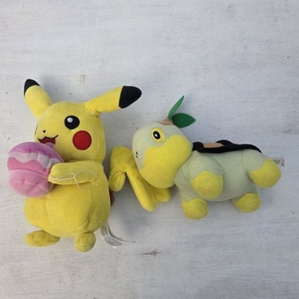Pokemon 7" Turtwig & Pikachu Plush Lot Bundle Stuffed Animal Toy